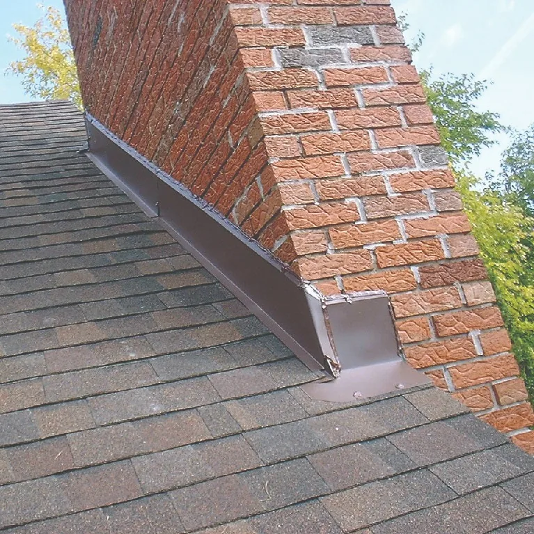 A chimney being repaired