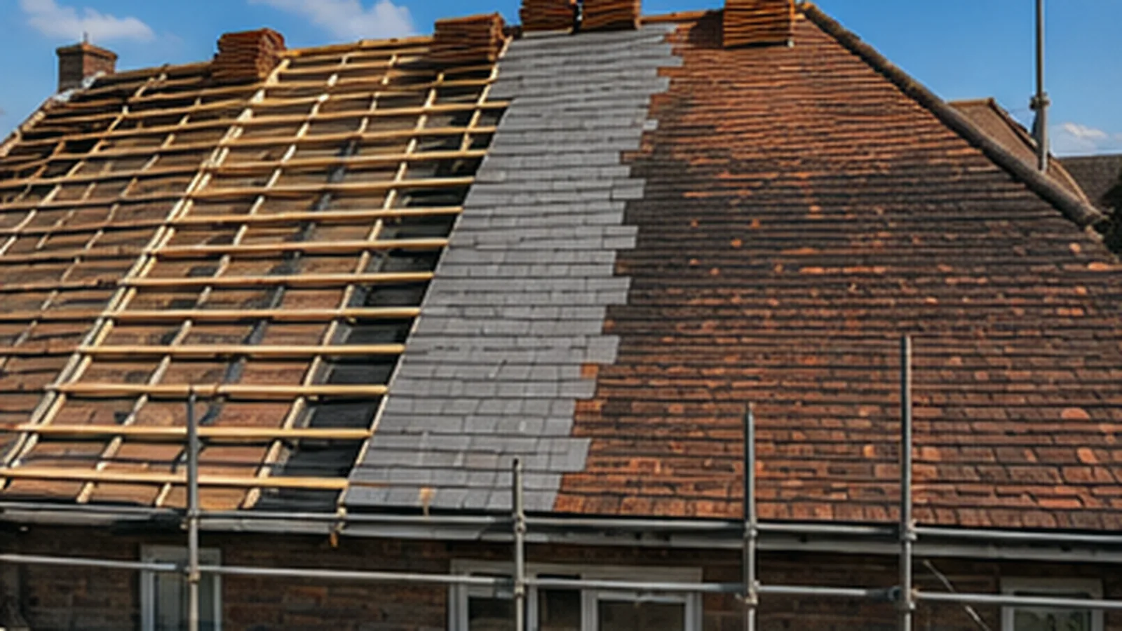 Re-roofing a property in Amersham with new battens and membrane